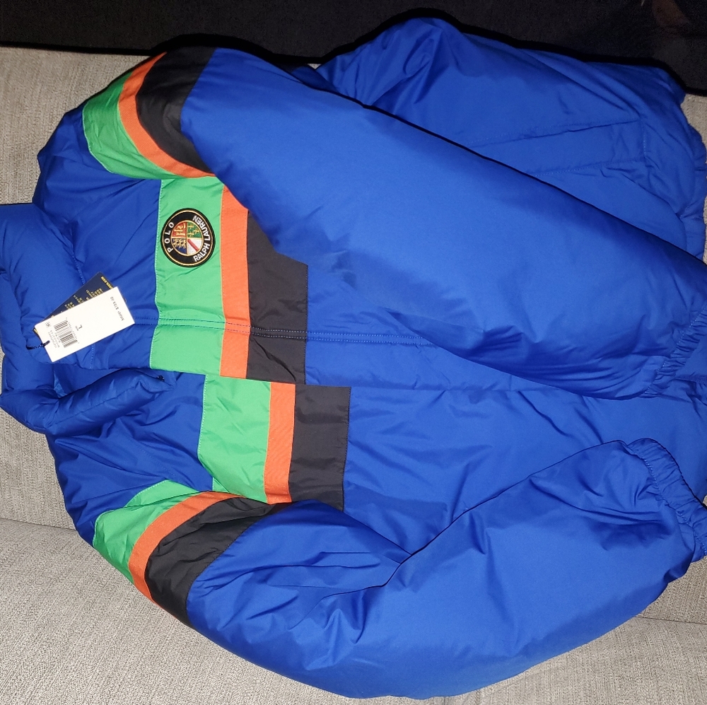 Polo Ralph Lauren Holiday Blue Down Coat Jacket Pu